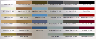 Carpet Dye Color Chart
